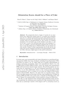 Orientation Scores should be a Piece of Cake