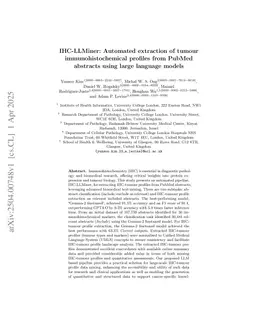 IHC-LLMiner: Automated extraction of tumour immunohistochemical profiles from PubMed abstracts using large language models