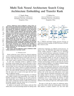 Multi-Task Neural Architecture Search Using Architecture Embedding and Transfer Rank