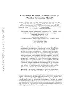 Explainable AI-Based Interface System for Weather Forecasting Model