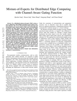 Mixture-of-Experts for Distributed Edge Computing with Channel-Aware Gating Function