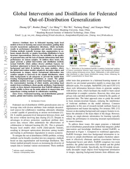 Global Intervention and Distillation for Federated Out-of-Distribution Generalization