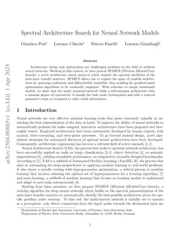 Spectral Architecture Search for Neural Network Models