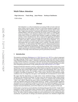 Multi-Token Attention