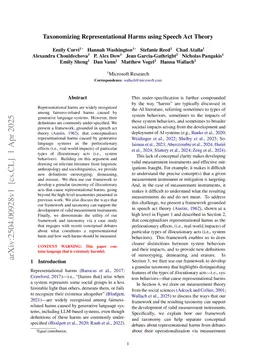 Taxonomizing Representational Harms using Speech Act Theory