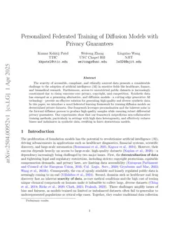 Personalized Federated Training of Diffusion Models with Privacy Guarantees
