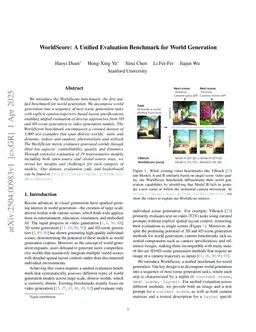 WorldScore: A Unified Evaluation Benchmark for World Generation