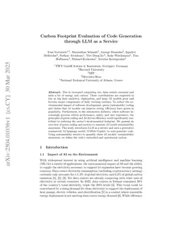 Carbon Footprint Evaluation of Code Generation through LLM as a Service