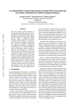 A Conformal Risk Control Framework for Granular Word Assessment and Uncertainty Calibration of CLIPScore Quality Estimates