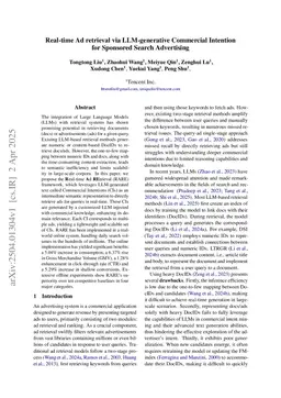 Real-time Ad retrieval via LLM-generative Commercial Intention for Sponsored Search Advertising