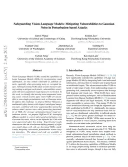 Safeguarding Vision-Language Models: Mitigating Vulnerabilities to Gaussian Noise in Perturbation-based Attacks