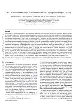 COST: Contrastive One-Stage Transformer for Vision-Language Small Object Tracking