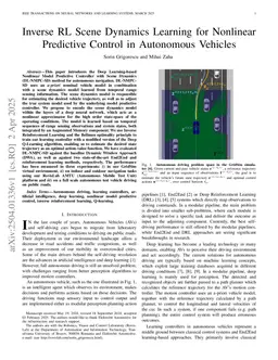 Inverse RL Scene Dynamics Learning for Nonlinear Predictive Control in Autonomous Vehicles