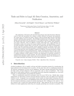 Tasks and Roles in Legal AI: Data Curation, Annotation, and Verification