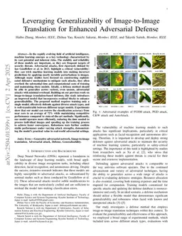 Leveraging Generalizability of Image-to-Image Translation for Enhanced Adversarial Defense