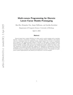 Multi-convex Programming for Discrete Latent Factor Models Prototyping