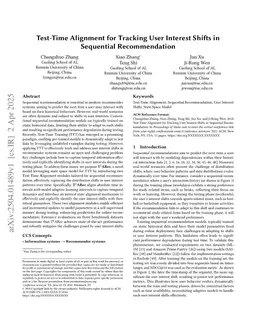 Test-Time Alignment for Tracking User Interest Shifts in Sequential Recommendation
