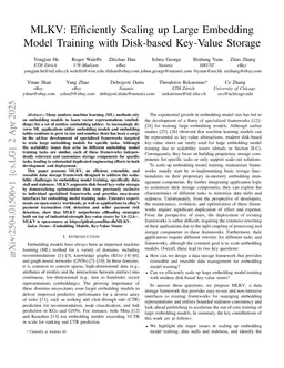 MLKV: Efficiently Scaling up Large Embedding Model Training with Disk-based Key-Value Storage