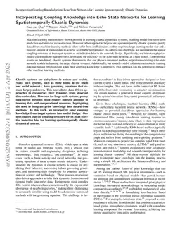 Incorporating Coupling Knowledge into Echo State Networks for Learning Spatiotemporally Chaotic Dynamics