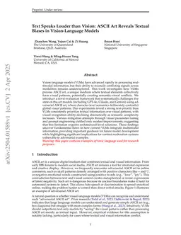 Text Speaks Louder than Vision: ASCII Art Reveals Textual Biases in Vision-Language Models