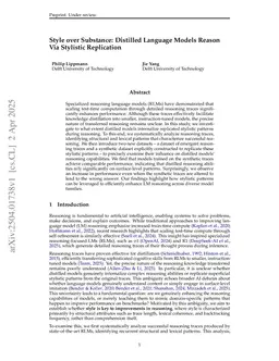 Style over Substance: Distilled Language Models Reason Via Stylistic Replication