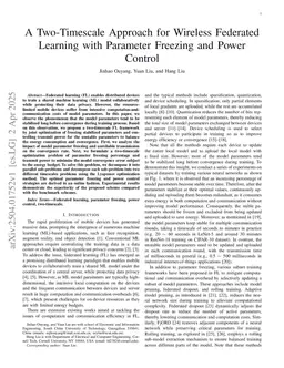 A Two-Timescale Approach for Wireless Federated Learning with Parameter Freezing and Power Control