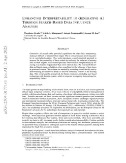 Enhancing Interpretability in Generative AI Through Search-Based Data Influence Analysis