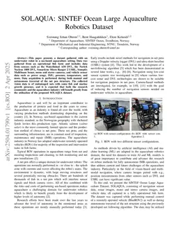 SOLAQUA: SINTEF Ocean Large Aquaculture Robotics Dataset