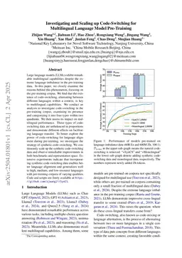 Investigating and Scaling up Code-Switching for Multilingual Language Model Pre-Training