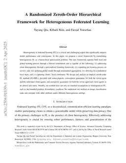 A Randomized Zeroth-Order Hierarchical Framework for Heterogeneous Federated Learning