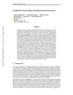 YourBench: Easy Custom Evaluation Sets for Everyone