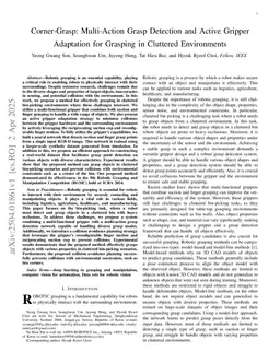 Corner-Grasp: Multi-Action Grasp Detection and Active Gripper Adaptation for Grasping in Cluttered Environments