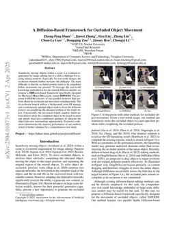 A Diffusion-Based Framework for Occluded Object Movement