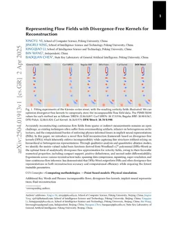 Representing Flow Fields with Divergence-Free Kernels for Reconstruction