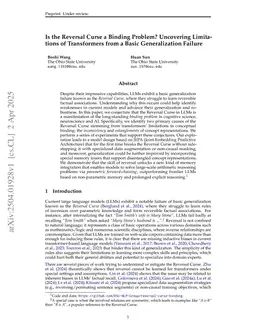 Is the Reversal Curse a Binding Problem? Uncovering Limitations of Transformers from a Basic Generalization Failure
