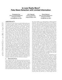 Is Less Really More? Fake News Detection with Limited Information