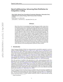OpenCodeReasoning: Advancing Data Distillation for Competitive Coding