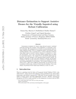 NeoARCADE: Robust Calibration for Distance Estimation to Support Assistive Drones for the Visually Impaired