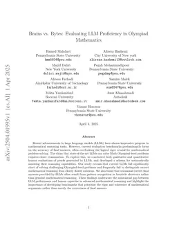 Brains vs. Bytes: Evaluating LLM Proficiency in Olympiad Mathematics