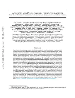 Advances and Challenges in Foundation Agents: From Brain-Inspired Intelligence to Evolutionary, Collaborative, and Safe Systems