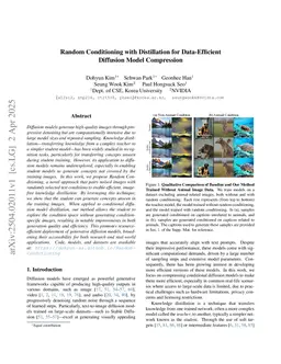 Random Conditioning with Distillation for Data-Efficient Diffusion Model Compression