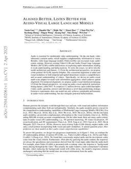 Aligned Better, Listen Better for Audio-Visual Large Language Models