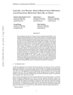 Like Oil and Water: Group Robustness Methods and Poisoning Defenses May Be at Odds