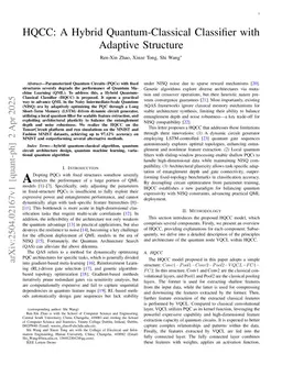 HQCC: A Hybrid Quantum-Classical Classifier with Adaptive Structure