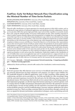 FastFlow: Early Yet Robust Network Flow Classification using the Minimal Number of Time-Series Packets