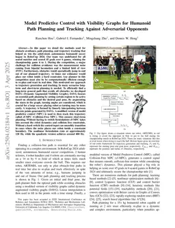 Model Predictive Control with Visibility Graphs for Humanoid Path Planning and Tracking Against Adversarial Opponents