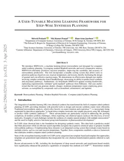 A User-Tunable Machine Learning Framework for Step-Wise Synthesis Planning