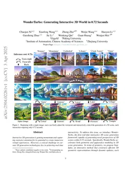 WonderTurbo: Generating Interactive 3D World in 0.72 Seconds