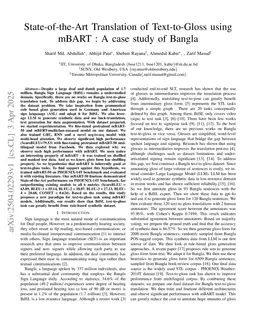 State-of-the-Art Translation of Text-to-Gloss using mBART : A case study of Bangla