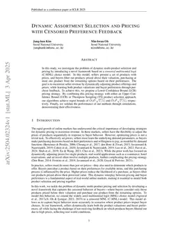 Dynamic Assortment Selection and Pricing with Censored Preference Feedback